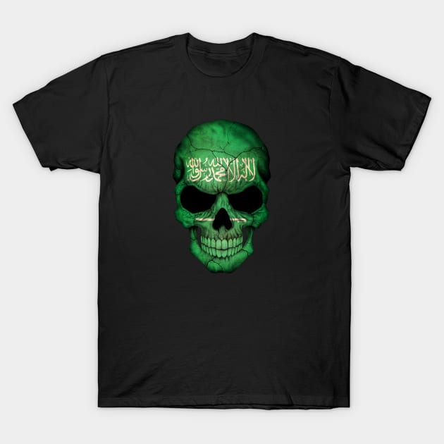 Saudi Arabian Flag Skull T-Shirt by jeffbartels